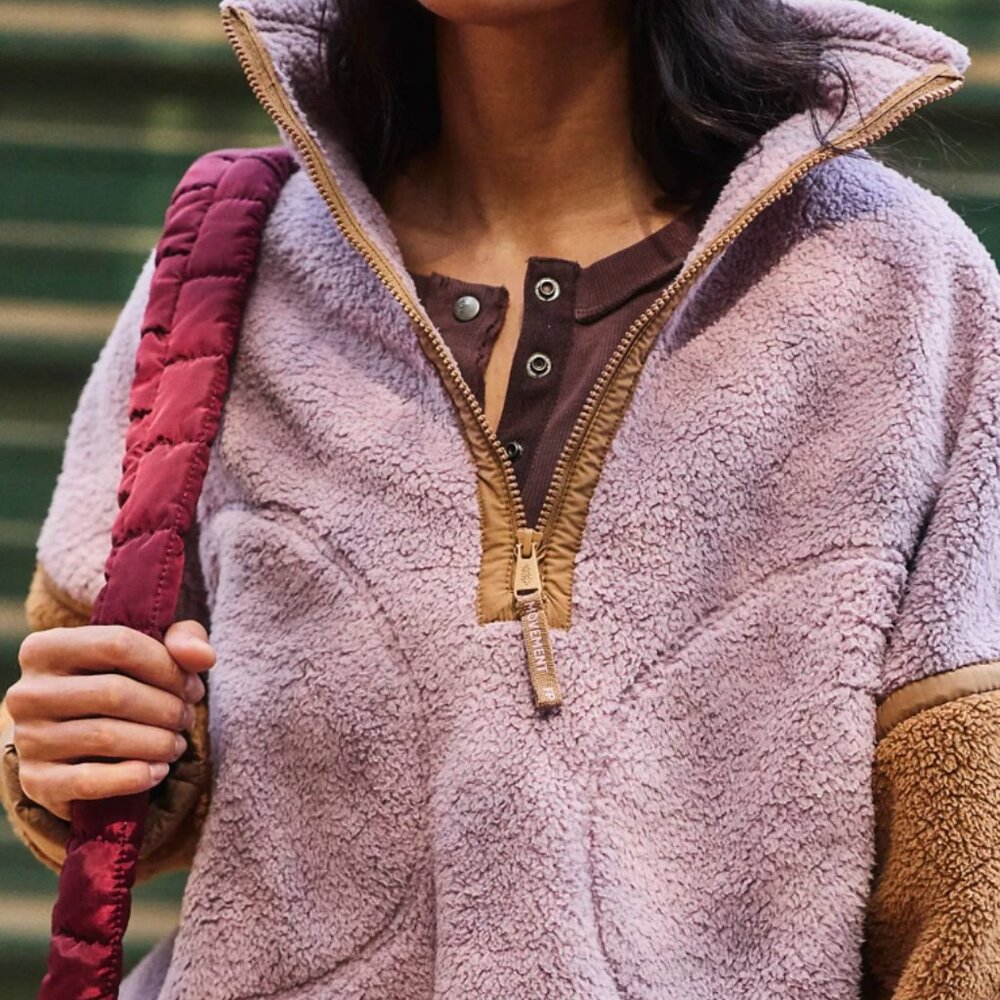 NWT Free People Movement Mountain High Colorblock Half Zip Fleece $198 - Picture 4 of 9